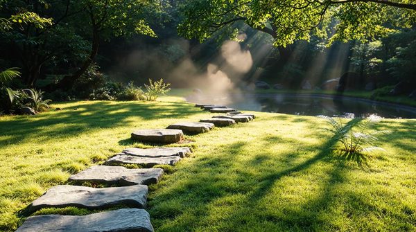 10 idées créatives pour intégrer des pas japonais gris dans votre jardin